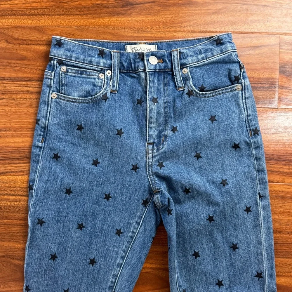Madewell The High Rise Slim Boy Jean Starry Night Stars Denim Jeans Size 23 - Picture 4 of 8